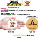 5 x Cow Car Coasters for Cup Holders - 2 Pack Cute Cow Print Car Accessories for Women, Funny Highland Cows Stuff Decor, Absorbent Ceramic Cup Holder Coaster for Car to Keep Clean, Country Western Gift