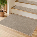 COSY HOMEER Edging Stair Treads Non-Slip Corner Indoor Stair Runners for Wooden Steps,Landing Slip Resistant Stair Rugs for Kids and Dogs, 100% Polyester TPE Backing, Black, 20"x32"