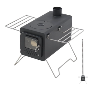 Soomloom Firewood Stove PROTO Heat-Resistant Paint Camping Pellets Combi Carbon Steel Compact Tent Cooking Barbecue BBQ Campfire Chimney Portable Camp Outdoor Heating Hybrid Stove