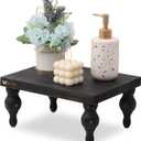 Decorative Wood Risers for Display - 12 x 9 x 5.5 Wood Pedestal Stand Table for Farmhouse Decor, Kitchen Counter Decor - Wooden Kitchen Soap Tray for Farmhouse Table Decor (Classic Black)