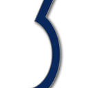 House Number 3 AVENIDA Door Numbers Modern Floating House Number Acrylic incl. Fixings, Colour: Navy, Size:25cm / 9.8'' / 250mm