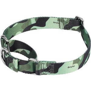 Fabulous Collar with Dogs Who Escape - Hyhug Pets Upgraded Escape Proof Martingale Collar for Dogs Daily Use Walking and Training (Medium, Camo)