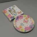 Mother's Day Party Decorations, Serve 25, Happy Mothers Day Pack Includes: Paper Dinner Plates, Dessert Plates, Luncheon Napkins, Cups and Tablecloth for Happy Mother's Day Decorations