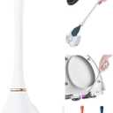 Modern Flexible Silicone Toilet Caspa for Home 2025 Silicone Toilet Wand Bowl Brush and Holder Cleaning Set Wall Mounted Rubber Bathroom Toilet Scrubber Bowl Cleaner Brushes with Dispenser (White)