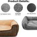 Dog Beds for Dogs & Cats - Rectangle Orthopedic Washable Pet Bed with Non-Slip Bottom | Durable Calming Sofa for Indoor Cats & Puppies | Multiple Sizes & Breathable Design,Coffee,S