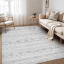 Nakagishi Boho 5x7 Area Rug Living Room Rugs Machine Washable Dark Gray