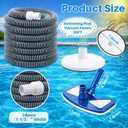 3 Pcs Pool Cleaning Kit 11.8" Vacuum Head with Flexible Wheels, 1-1/2 x 18ft Hoses and Skim Vacuum Plate Pool Maintenance Cleaning Accessory Tool for Fast, Easy Debris Removal