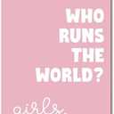Who Runs the World Girls Wooden Wall Signs for Baby Girl Room Signs Pink Wall Decor for Girls Room Wall Art Sunshine Nursery Decor Door Hanging Signs for Girls Decor Bedroom Gifts for Daughters - Y379