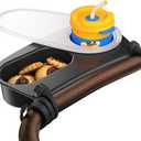 Upgrade Universal Stroller Snack Tray-Compatible with Nuna Uppababy Bugaboo,Stroller Cup Holder Tray with Silicone Arms Grip Bumper Bar,Stroller Tray Attachment with Cups Holder for Baby Toddler