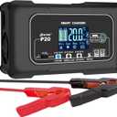 20-Amp Smart Battery Charger,Lithium,LiFePO4,Lead-Acid(AGM/Gel/SLA..) Car Battery Charger,Trickle Charger, Maintainer/deep Cycle Charger,12V/20A and 24V/10A,for Boat,Motorcycle,Lawn Mower,Golf cart..