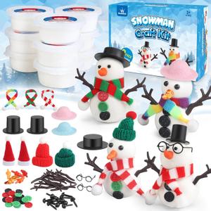 wookidel 9 Pack Build a Snowman Kit Snowman Crafts for Kids, Modeling Clay kit Snowmans Making Kit, Christmas Stocking Stuffers for Kids and Adults, Xmas Crafts Christmas Ornament