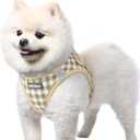 Rabbitgoo Small Dog Harness, Step-in Easy On Soft Light Puppy Vest with Breathable Mesh for Walking, Safe Reflective Pet Harness for Small Sized Dogs, Beige Check S