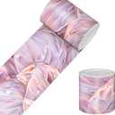 Wallpaper Border Peel and Stick Decorative Wall Trim Self Adhesive Pink Purple Feather Accent Strip for Bedroom Living Room Mirror Frame Wall Border Dcor 4x196 Inch Soft Nature Style