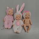 Hanaive 4 Pcs 4 Inch Mini Baby Dolls Lifelike Realistic Baby Dolls Animal Clothes Cute Tiny Gifts for Kids Birthday Party(Lovely Style)