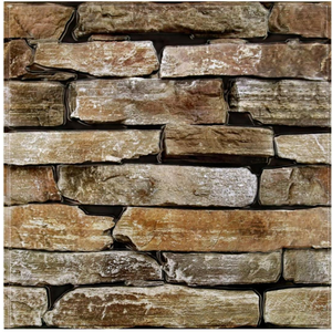 SMOOSTIKC 3D Peel and Stick Tiles Faux Stone Wall Panels-10 Pcs of 11.8"X11.8" Ultralight Thin Wallpaper PVC Paneling 3D Textured Stone Panel for Bathroom,Bedroom,RV and Interior Wall Decor