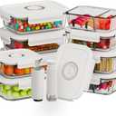 HOLDN’ STORAGE Food Storage Containers With Vacuum Sealing, Set of 9, Set of 9: Electronic & Manual Pump