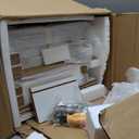 ChooChoo Farmhouse End Tables Set of 2, 3-Tier Narrow Nightstand with 2 Drawers, Slim Bedside Tables with Open Shelf for Small Space Living Room,White