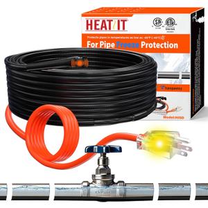 HEATIT Water Line Heat Tape - All-Season Pipe Freeze Protection, Hassle-Free Installation Heat Trace For Pipes, CSA & ETL Approved, Energy-Saving, Versatile, Long-Lasting HISD 12ft, 7w/ft, 120V