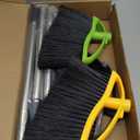 3 Pack Soft Bristle Angle Broom for Floors - Wide Indoor Heavy Duty Broom with 38"-53.5" Adjustable Handle, Kitchen & Restaurant Use for Hardwood, Porch (Gray, Yellow, Green)