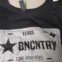 Texas License Plate BNCNTRY Womens Cropped T-Shirt, Soft Cotton Blend, Crop Top (Black, XS)