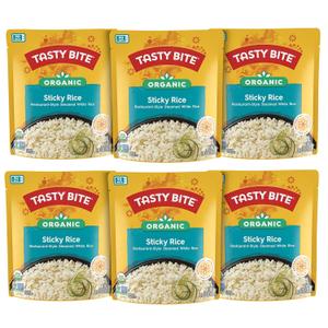 Tasty Bite Organic Sticky Rice, 8.8 Ounce, Pack of 6, Ready to Eat, Microwavable, Vegan, Gluten-Free (EXP 08/31/27)