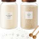 2 PCS Large Glass Jar with Airtight Lid, Glass Food Storage Jars for Tea,Spice,Cereal, Egg,Flour,Coffee and More(1 gallon/4000 ml) (4000ml)