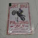 Dirt Bike Accessories Boys Motorcross Gifts Funny Dirty Bike Parking Only Vintage Tin Sign for Man Cave Boy's Room Garage Wall Decor 8x12 Inch (3065) (Red)