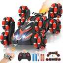 Sukiwiper RC Stunt Car for Kids Ages 512  Cool Spray Effect & LED Lights, 4wd Remote Control Car AllTerrain Drift Toy, Rc Cars for Boys Christmas (Scarlet)