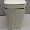 rejomiik Small Bathroom Trash Can with Lid Slim Soft Close Garbage Can Step Wastebasket Container Trash Bin for Office Bedroom Kitchen Living Room (1.9 Gallon Cream)