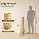 MIXL-Farmhouse Style Bamboo Floor Lamp,Large Wicker Indoor Floor Light,Boho Standing Light Plug in,Modern Minimalist Standing Lamp for Living Room Bedroom