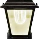 Maxsa 43319 Premium Battery-Powered Motion-Activated Decorative Outdoor Warm White LED Wall Sconce Lighting Fixture, Metal Housing, Black