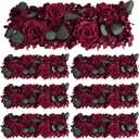 Pack of 6 Artificial Flower Wedding Arch Decorations, 18 inch Floral Centerpieces for Party Bridal Shower Event Table Wall Arrangement - Burgundy