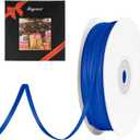 LIUYAXI Blue Double Faced Satin Ribbon, 1/8" X Continuous 100 Yards, Thin Ribbons Perfect for Gift Wrapping Wedding Invitation Card Hair Bows Tag Floral Arrangement DIY Craft