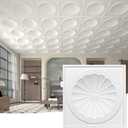 Art3dwallpanels Ceiling Tiles 12 Pack Drop Ceiling Tiles, 24 x 24 Inch High Grade PVC 3D Wall Panels for Interior Wall Decor, Fire Rated, Waterproof, Light Weight, Prevent Breakage, White