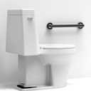 16 inches Stainless Steel Designer Grab Bar for Bath Safety, Collection Glacier, ADA Compliant 500lbs Loading Capacity, Dual Tone (Matte Black | Chrome)