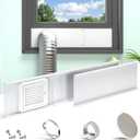 Daisypower Dryer Vent Window Kit,4" Adjustable Window Vent Kit with Outdoor Dryer Vent Cover