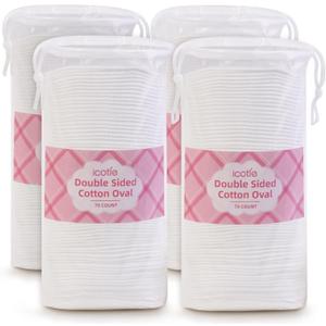 Large Oval Cotton Pads, 280 Count, 3-Layer Dual Textured Design, Lint-Free and Extra Soft, Ideal for Makeup Removal, Facial Cleansing, Toner Application, and Skincare for All Skin Types (Bag (4 Pack))