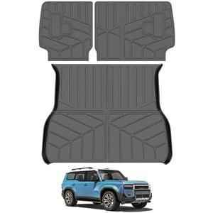 OUSUWO SUV Cargo Liner with Backrest Mats Fit for 2024 2025 Toyota Land Cruiser Prado 250 J250 LC250 (Only for 5 Seat,US Version), All-Weather TPE Toyota Land Cruiser Prado Trunk Mat Accessories