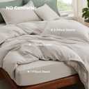Bedsure Duvet Cover with Fitted Sheet Queen - Cooling Deep Pocket, Hotel Luxury Soft Double Brushed Bedding Set with Zipper Closure, 1 Duvet Cover, 1 Fitted Sheet, 2 Pillow Shams, NO Comforter, Linen