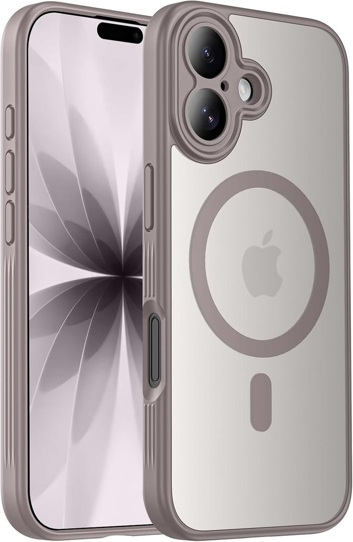Symcele Designed for iPhone 17 Case, Compatible with MagSafe, [Camera Protection] [15FT Military Droptection] Shockproof Translucent Matte Anti-Slip Phone Case, 6.3", Natural Titanium