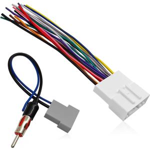 Radio Wiring Harness Connector, Antenna Adapter Compatible with 2007-2019 Nissan/2008-2013 Infiniti/2008-2013 Subaru w/Antenna Adapter Install Aftermarket Stereo CD Receiver Cable Connector Kit