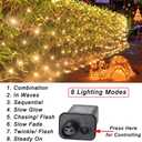 Warm White Net Lights, 360 LED Christmas Lights Outdoor, 21ft x 5ft Large Net Mesh String Lights, 8 Modes Twinkle Light Connectable Plug in for Bushes Christmas Hedge Yard Garden Party Decor