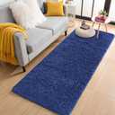 OLANLY 2x5 Machine Washable Runner Rugs for Hallway, Soft Fluffy Shaggy Bedside Rugs for Bedroom, Living Room, Indoor Floor Carpet for Kids Girls Boys, Nursery Rooms, Home Decor Aesthetic, Navy Blue