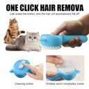 2 x 4-in-1 Pet Steam Brush With Handle for Longhair & Shorthair Cats & Dogs - Rubber Spray Brush With Release Button, Dog Comb and Cleaner (Pink)