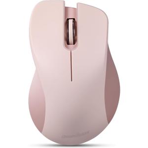 Perixx PERIMICE-621P Wireless Mouse - Silent Click with Ergo Design - Compatible for Desktop and Laptop PC - Wireless 2.4 GHz - Pink