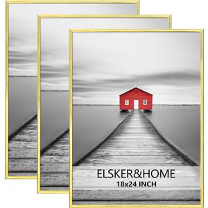 ELSKER&HOME 18x24 Poster Frame 3 Pack, Gold 18x24 Picture Frame