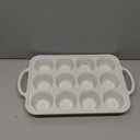 Vinino 1Pack Silicone Muffin Pan for Baking with Metal Reinforced Frame, 12 Cup Regular Size Cupcake Pan, BPA Free Silicone Muffin Tray, Cupcake Baking Pan Molds for Oven Dishwasher Safe - Cream