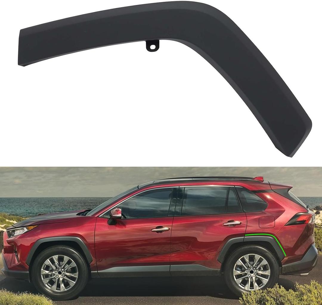 Bumper Side Wheel Molding Trim Fit for RAV4 2019 2020 2021 2022 (Rear Left Side)