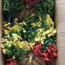2 Sets Artificial Hanging Flower for Outdoors, Fake Hanging Basket for Outside,2 Hanging Basket with 26 Pcs Faux Silk Flowers for Porch, Balcony and Patio Decor(Mixed)