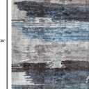 Ciicool Modern Abstract Area Rug 2x3 Washable Small Entryway Rug, Non-Slip Low Pile Throw Rug, Foldable Kitchen Bathroom Rugs, Blue Grey Floor Carpet for Entrance Living Room Bedroom Indoor Doormat